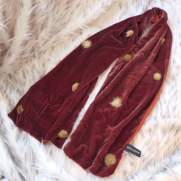 Rabbit Fur Silk Scarf - Picture 2 of 7