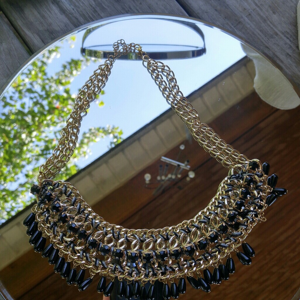 Gold n black Necklace
