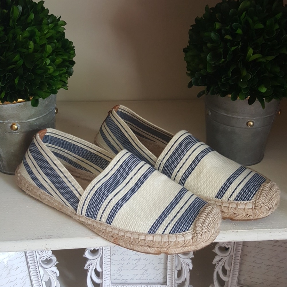 TORY BURCH Blue Stripe Espadrilles size 7.5