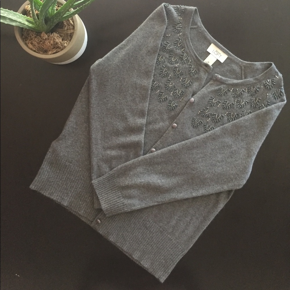 Beautiful Ann Taylor LOFT beaded cardigan