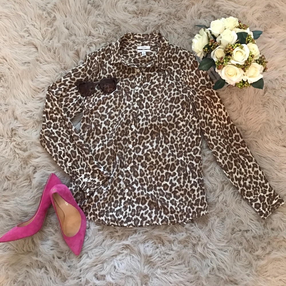 J. Crew Leopard Print Button-up
