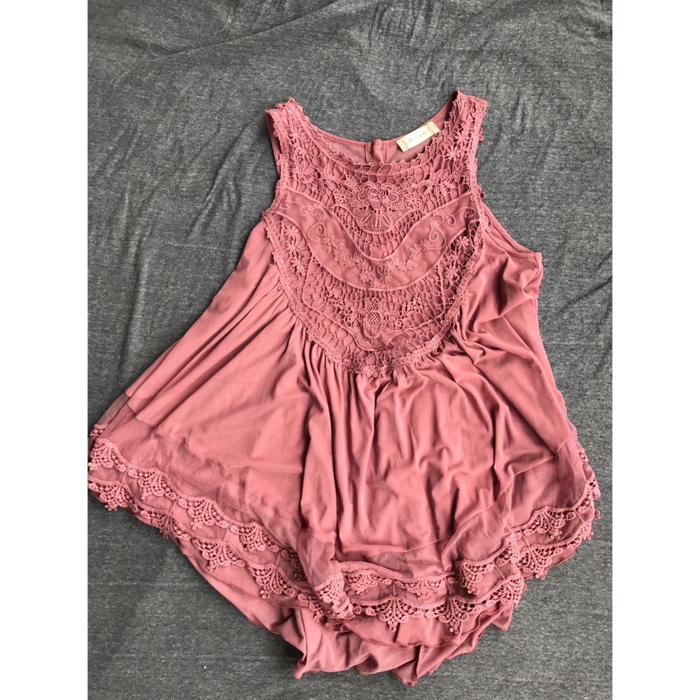 Altar'd State Blush Timeless Lace Tank