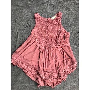 Altar'd State Blush Timeless Lace Tank