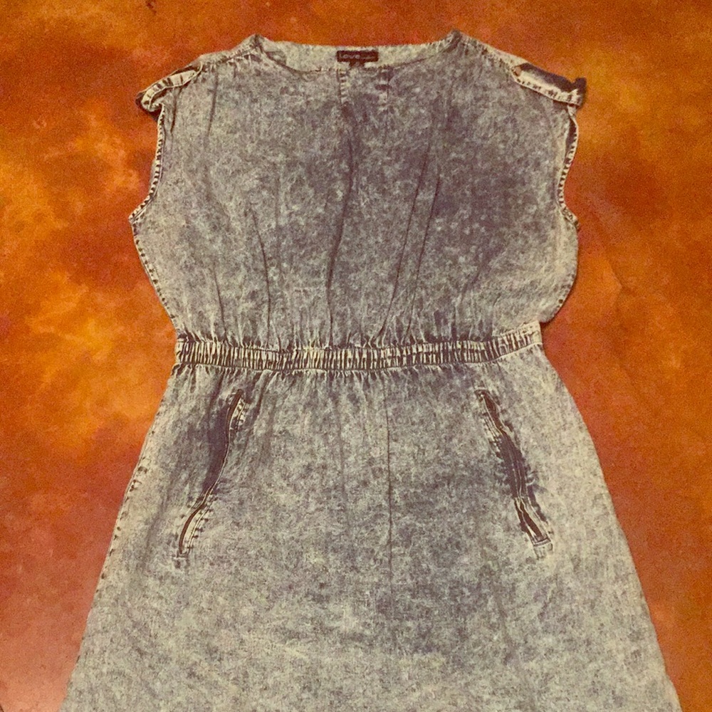 Denim distressed dress