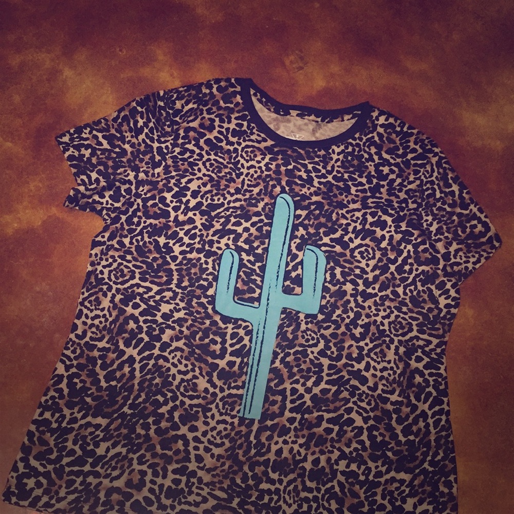 Cheetah Cactus Boho top