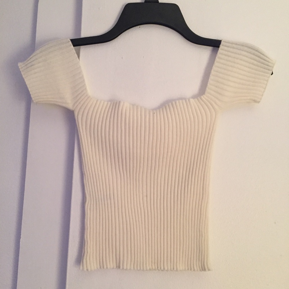 White Off the Shoulder Crop Top