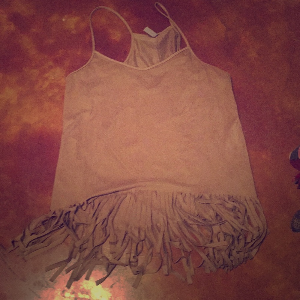 Suede fringe tank