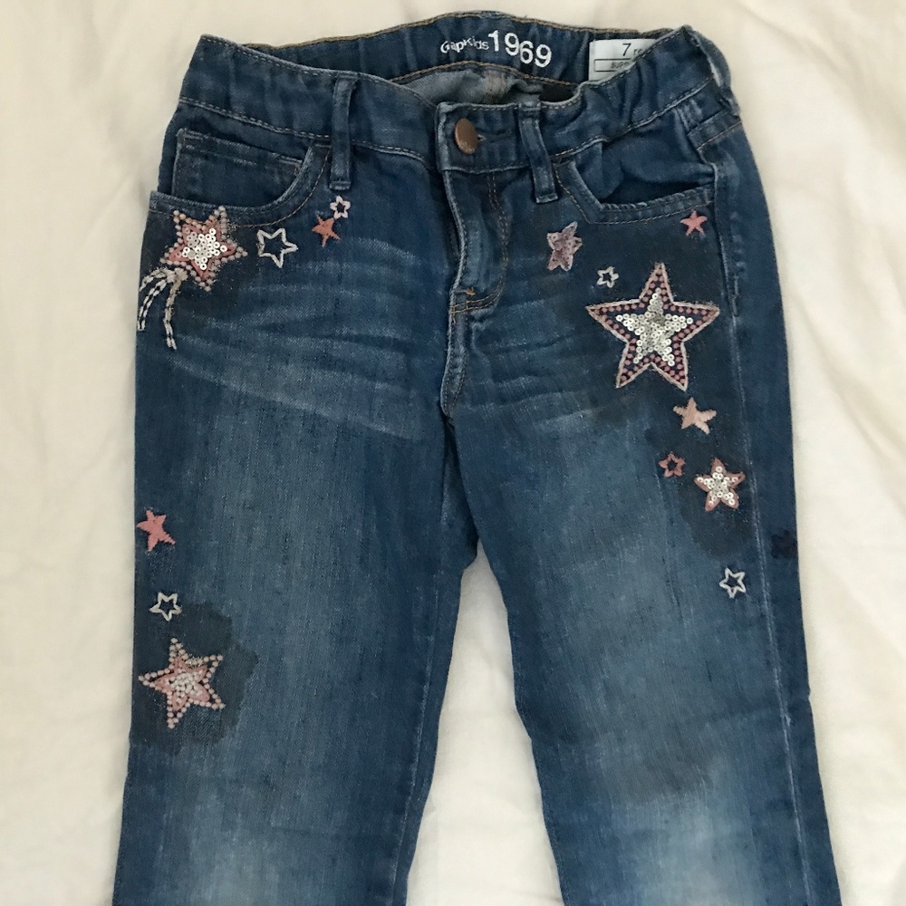 Gap "Modern Dance" super skinny starry jeans 7