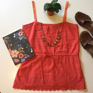 Annabella for Francesca's coral eyelet tank.