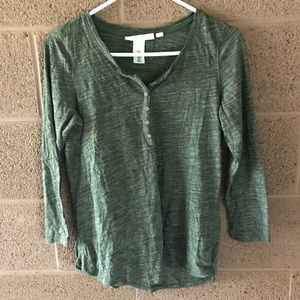 Green H&M LOGG 3/4 Sleeve Shirt SZ M