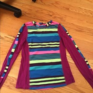 Girls pink striped Ivivva long sleeve shirt