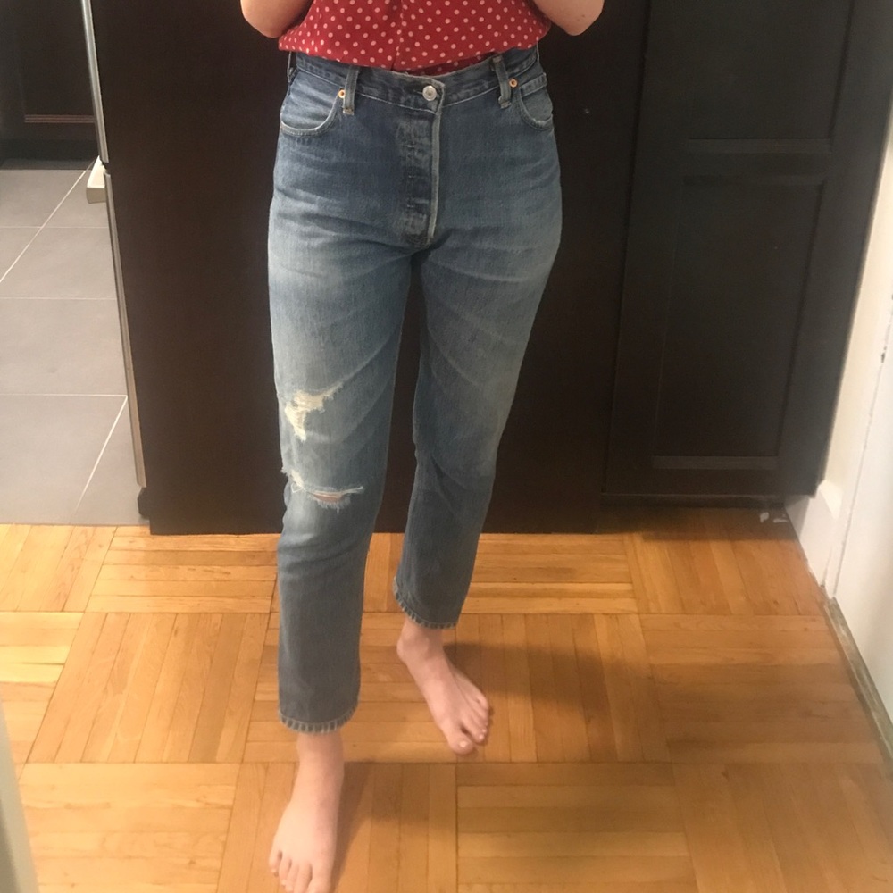 Re/done high rise ankle crop