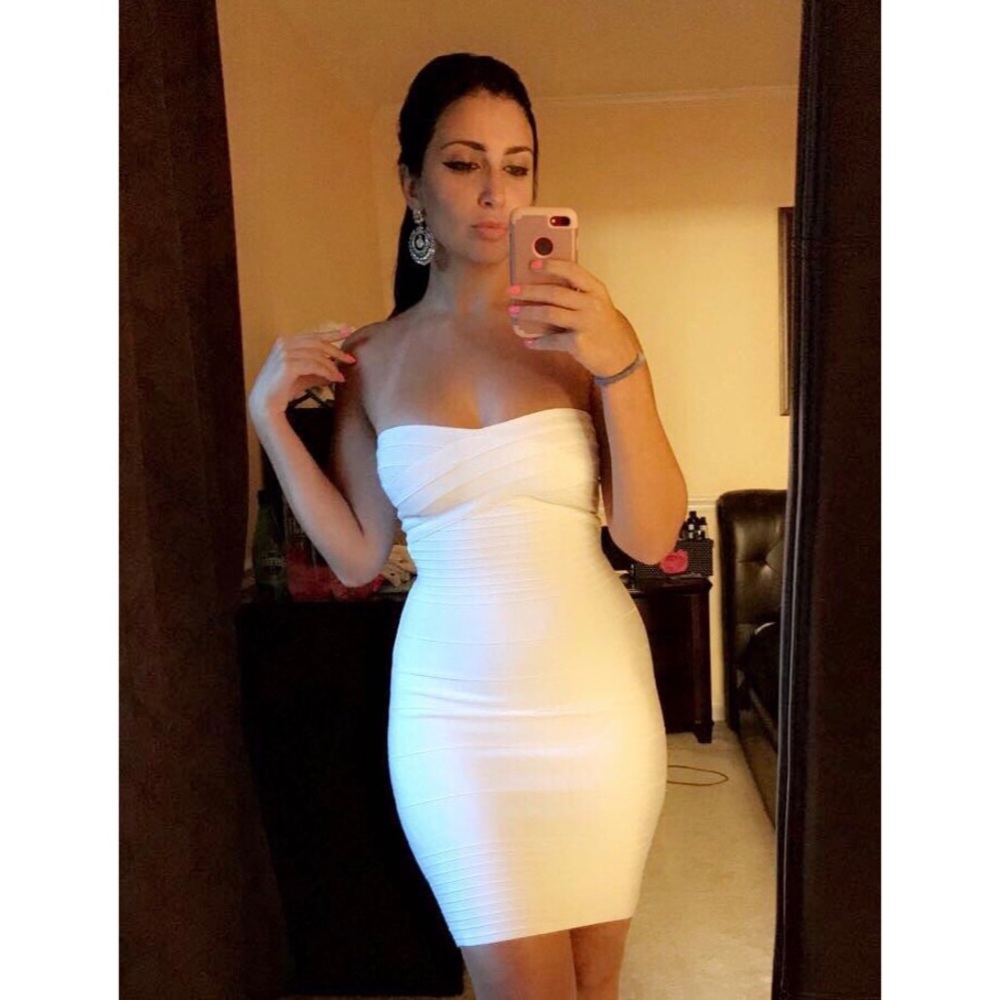 Brazilian Pink Bodycon Strapless Bandage Dress - Picture 5 of 6