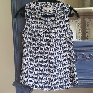 BANANA REPUBLIC Elephant Print Blouse size XS
