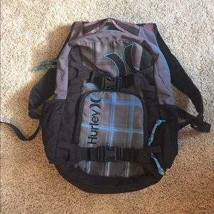 HURLEY black, blue, and grey backpack