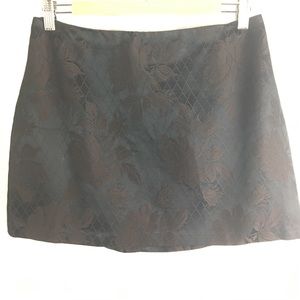 Brown Floral Mini Skirt