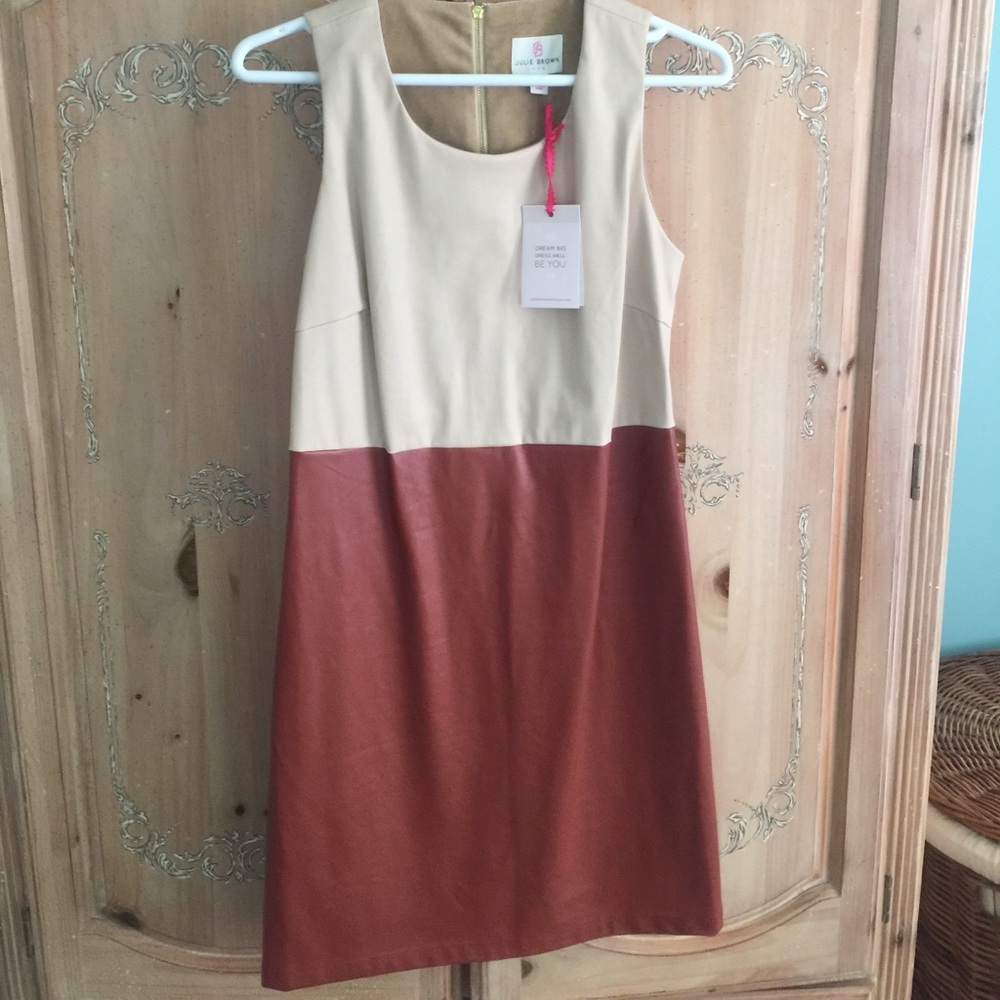 JULIE BROWN NYC faux leather dress