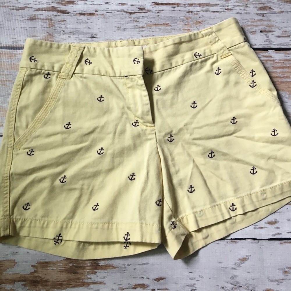 J. Crew City Fit Anchor ⚓️ Shorts Size 4, yellow