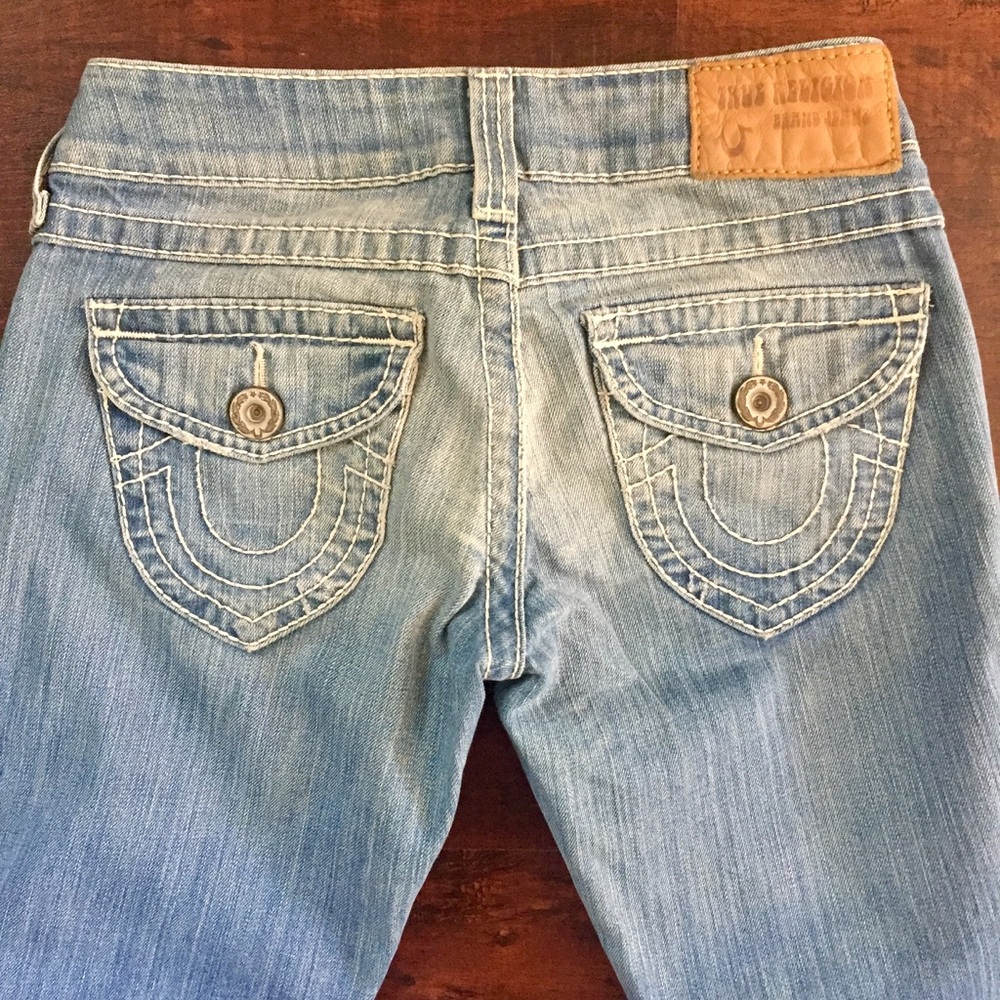 True religion skinny jeans sz 26 white stitching