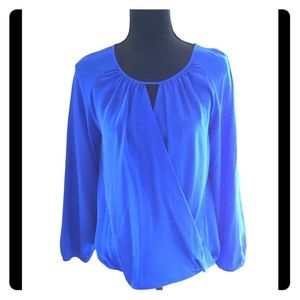 Amanda Uprichard Blue silk long sleeved blouse