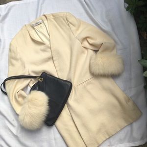 Vintage Lilli Ann wool and fur cuff jacket