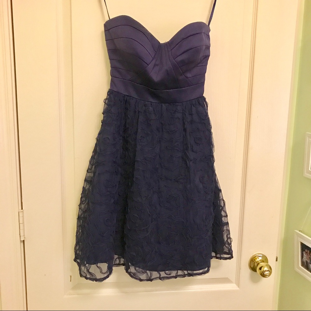 Dark purple knee-length cocktail dress