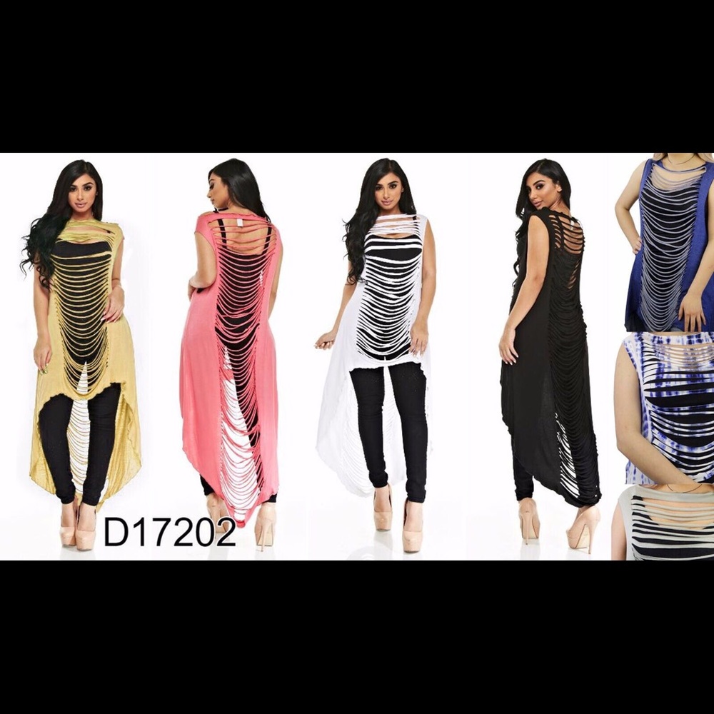 Asymmetric long blouses