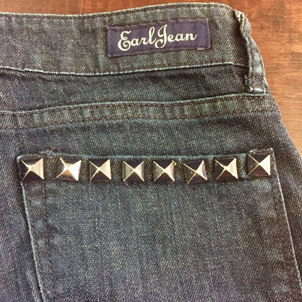 Women's earl jean jeans sz 24 dark blue studded