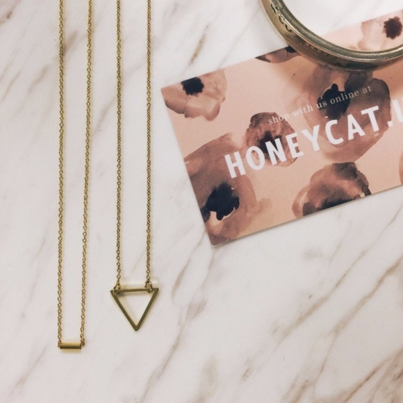 LAST ONE! Delicate Open Triangle Necklace - Picture 3 of 5