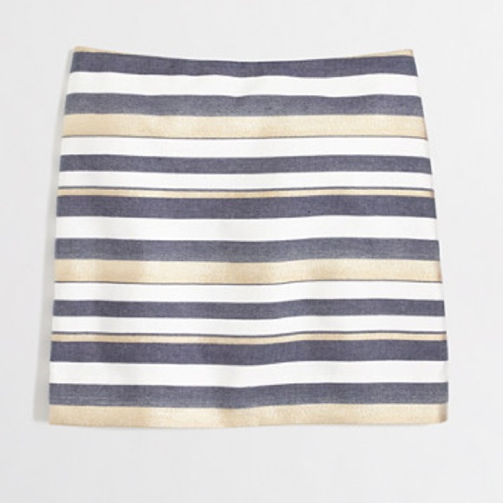 J. Crew Metallic Mini Skirt Blue/Gold