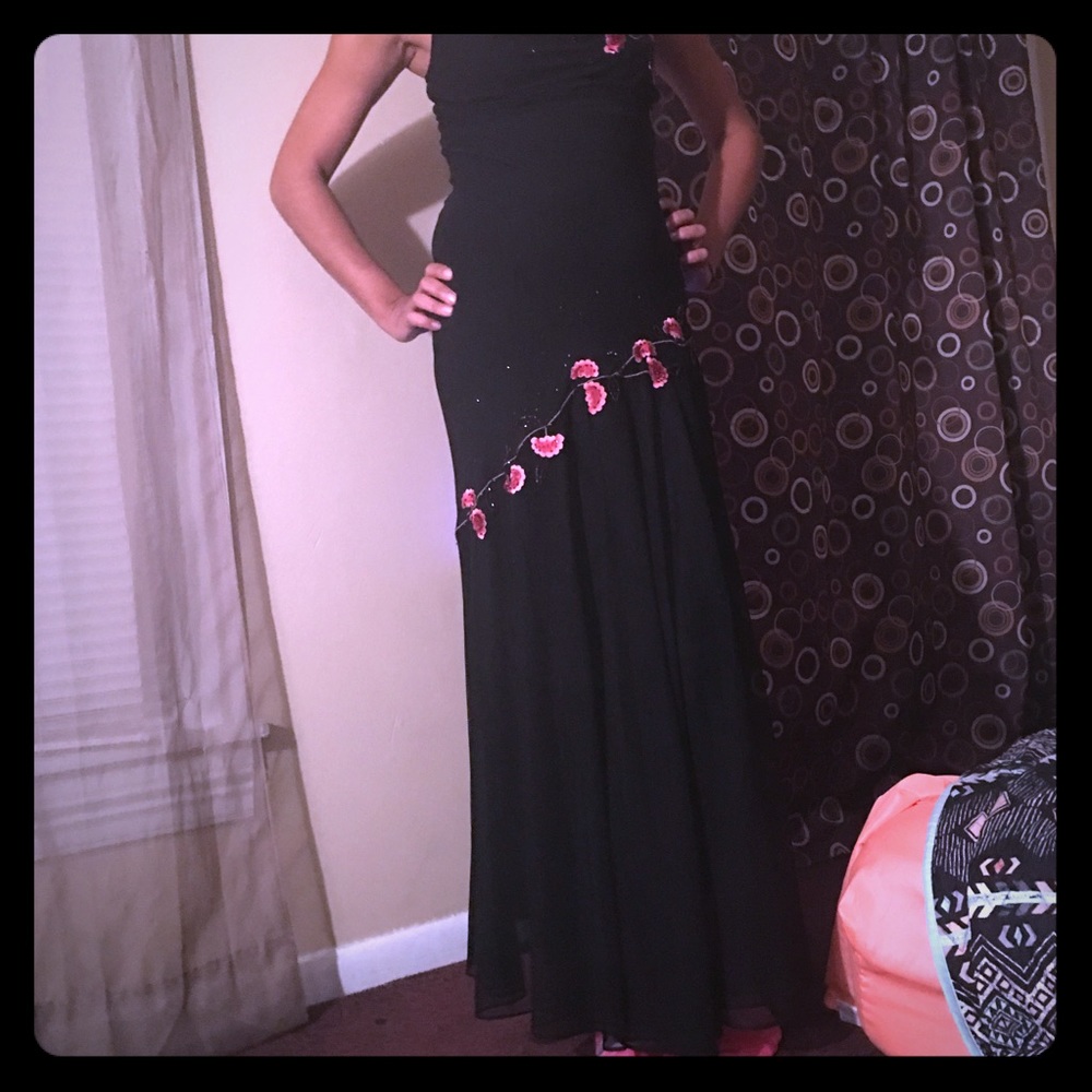 STUNNING DRESS WITH EMELISHED ROSES