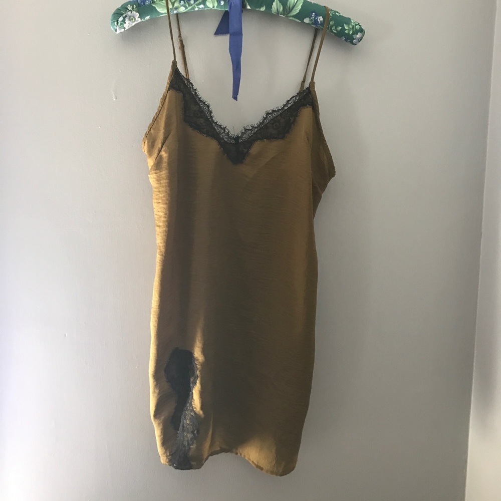 Green Slip Dress - Urban Outfitters