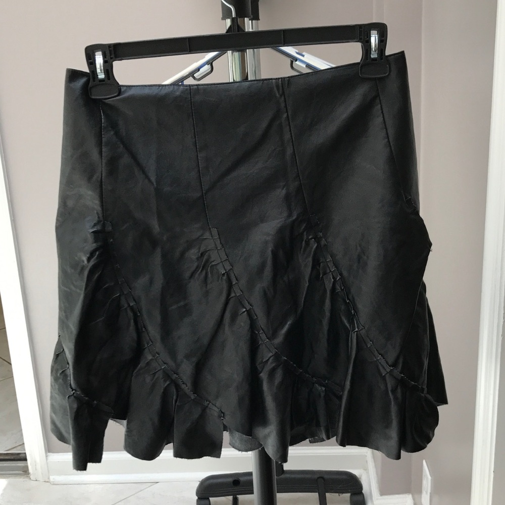 Harper greene leather skirt