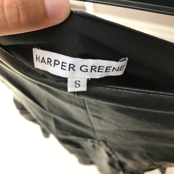 Harper greene leather skirt - Picture 2 of 3
