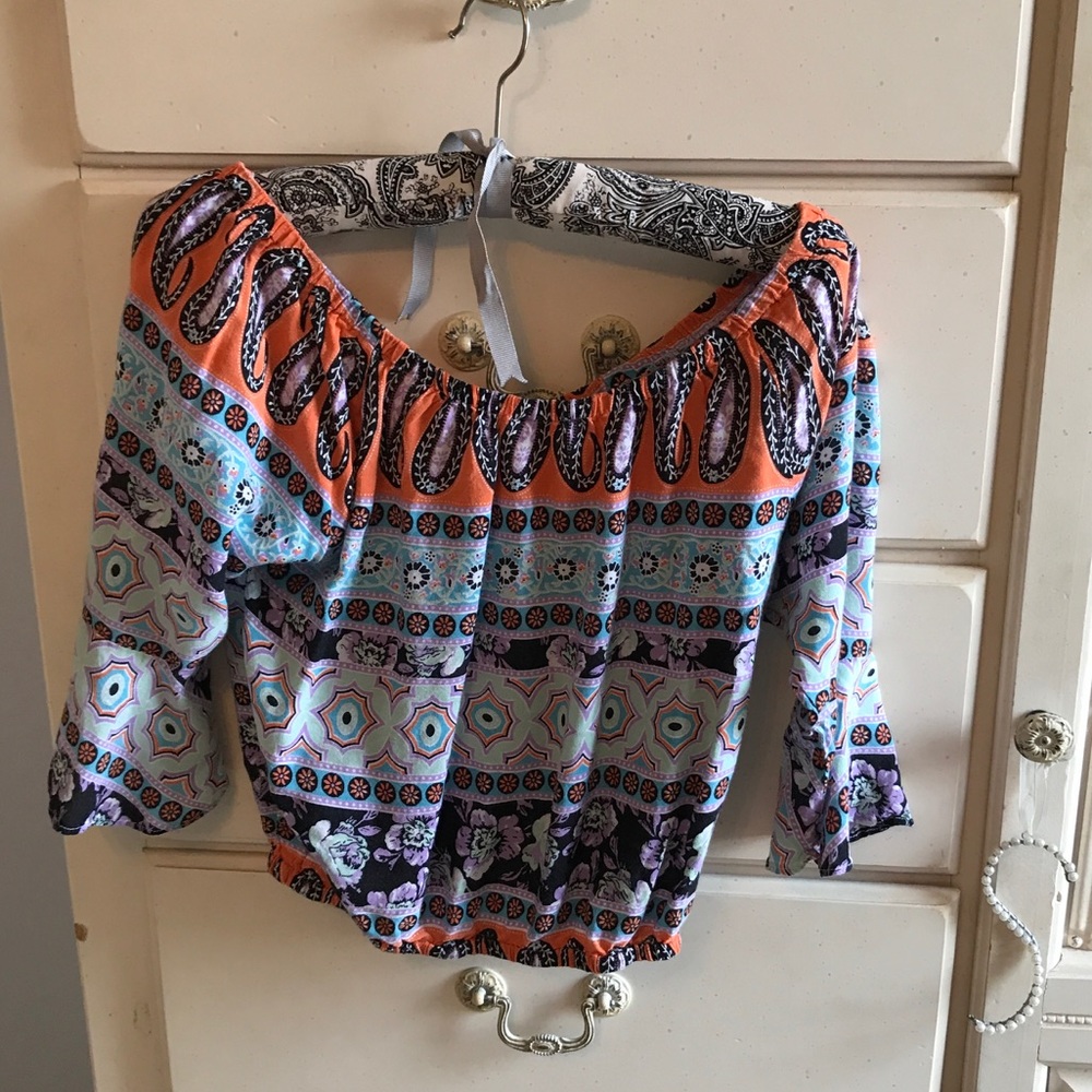 Off the shoulder tribal top
