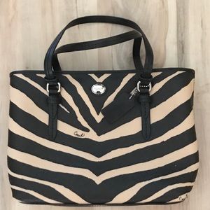 NWOT👜Coach Black and Tan Zebra Mini 6 Inch