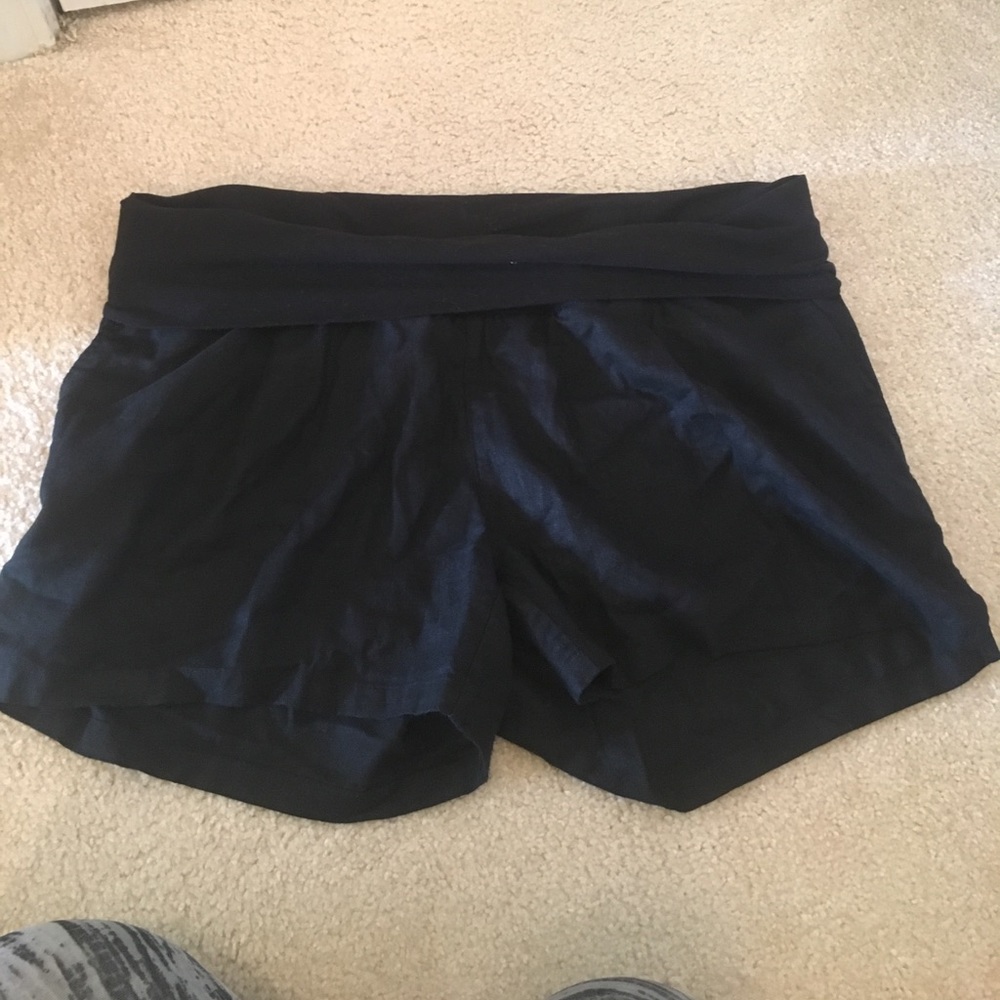 Maternity black linen shorts