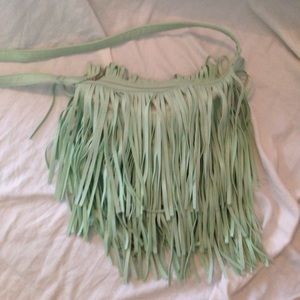 Mint Green Fringe Cross body Bag