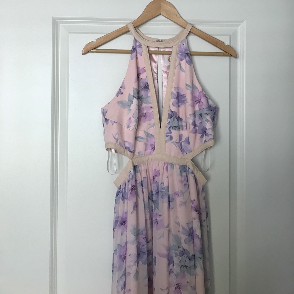 Gianni Bini Floral Cut Out Maxi Dress