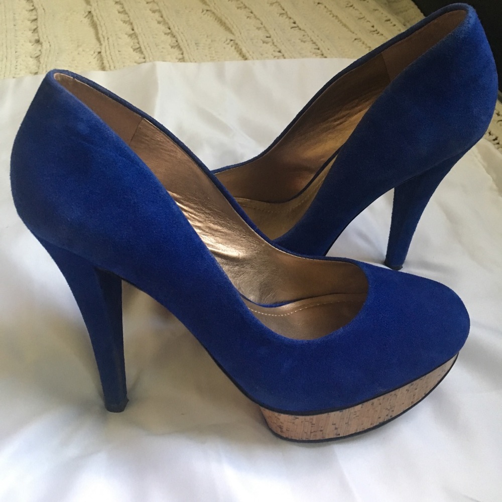 BCBG Royal Blue Suede Pumps