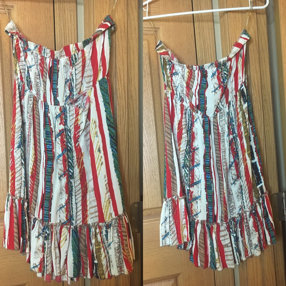 (MAKE OFFER)Indian Style Strapless Short Dress POT