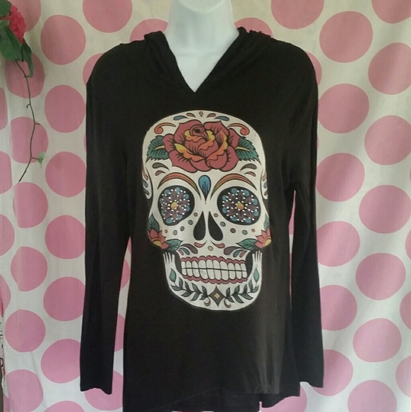 Tops - SKULL Longsleeve Hoodie