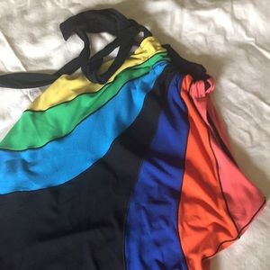Vintage High-Low Reversible Halter Dress