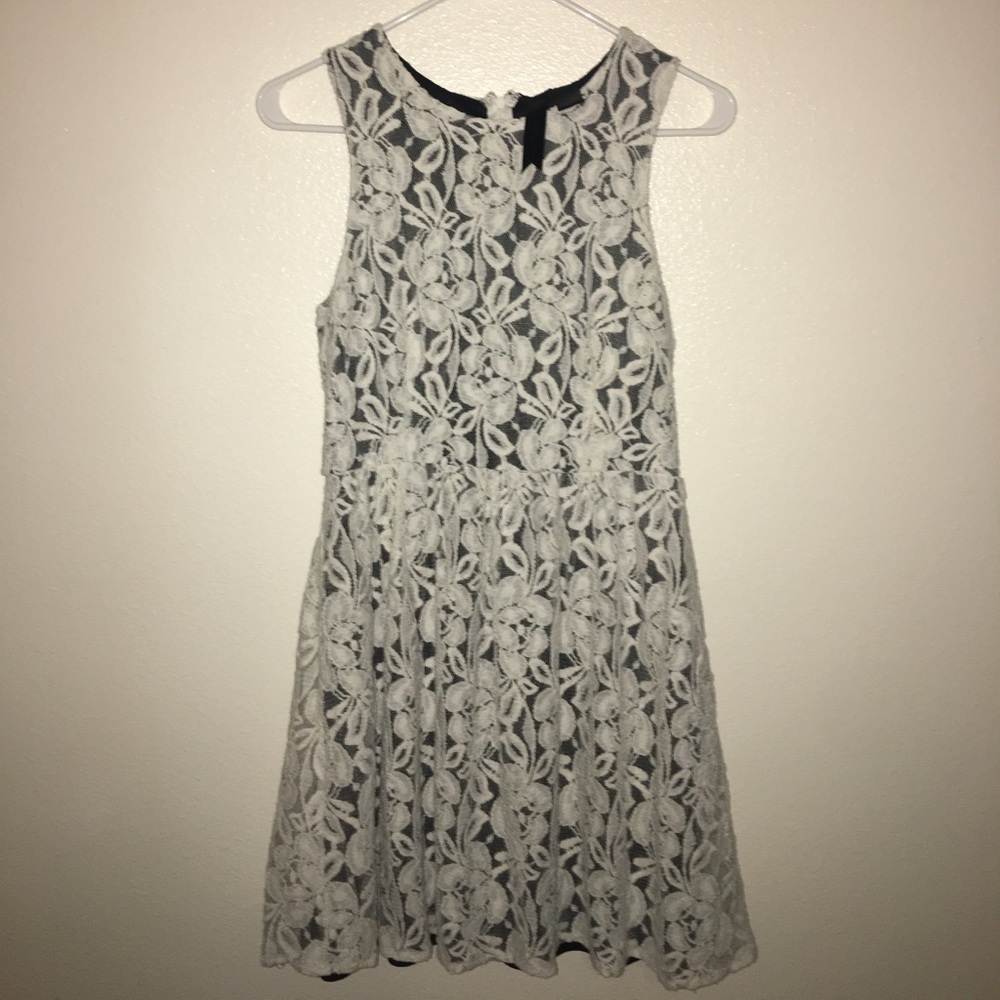 Cute white lace with black underlay dress