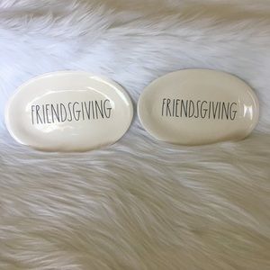 Rae Dunn FRIENDSGIVING Ovals Set of 2