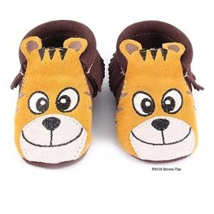 First Steps Animinia Moccasins-- Tiger