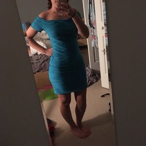 Blue lined bodycon wet seal dress