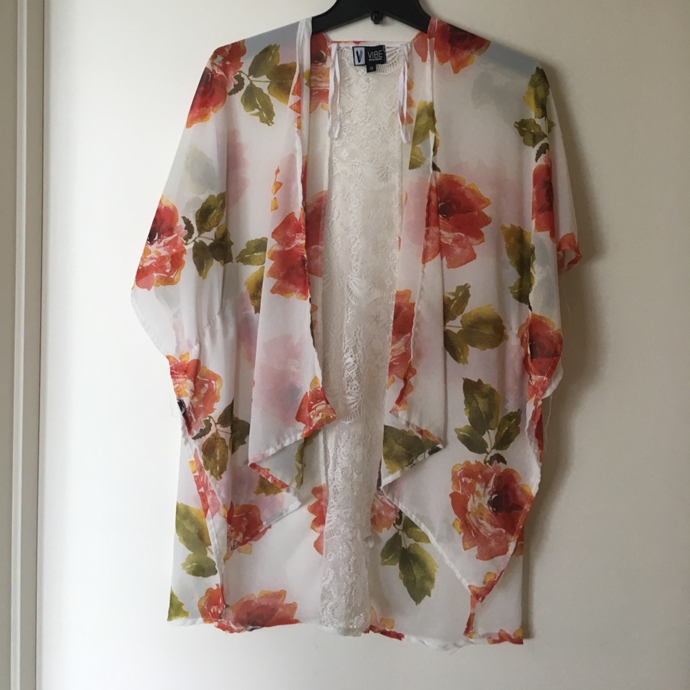 White Floral Kimono