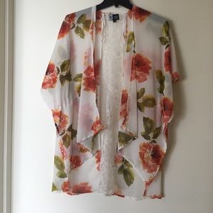 White Floral Kimono