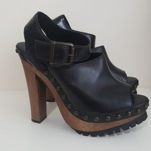 ZARA • open toe clog platform heel